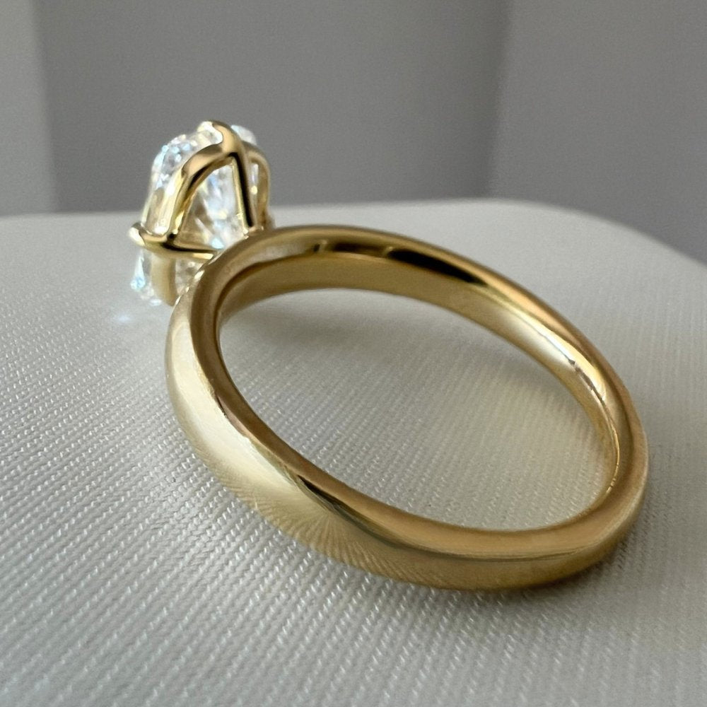 READY TO SHIP - Tanya 3ct Elongated Cushion Tapered Ring