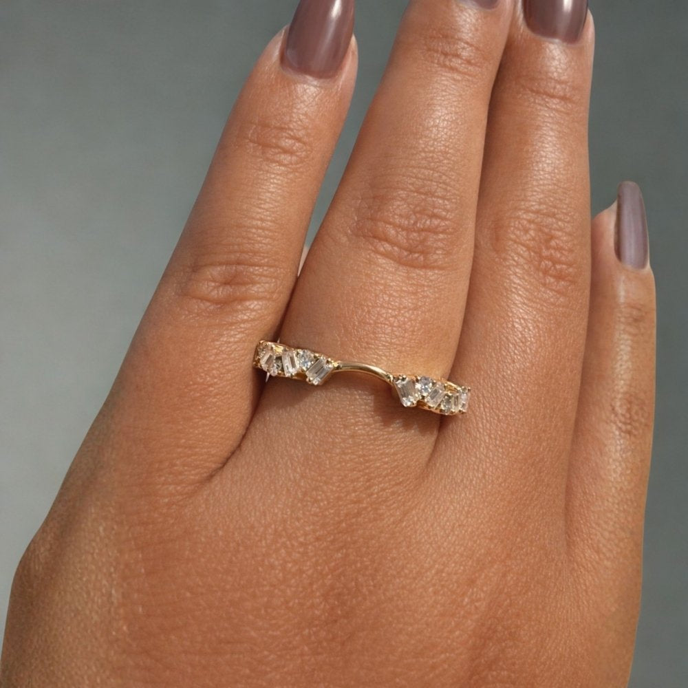 Signature Amina Open Bar Moissanite Mosaic Half Eternity Band image 1