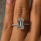 Signature Isabelle Emerald Cut 4ct Pave Cathedral Setting Ring image 1