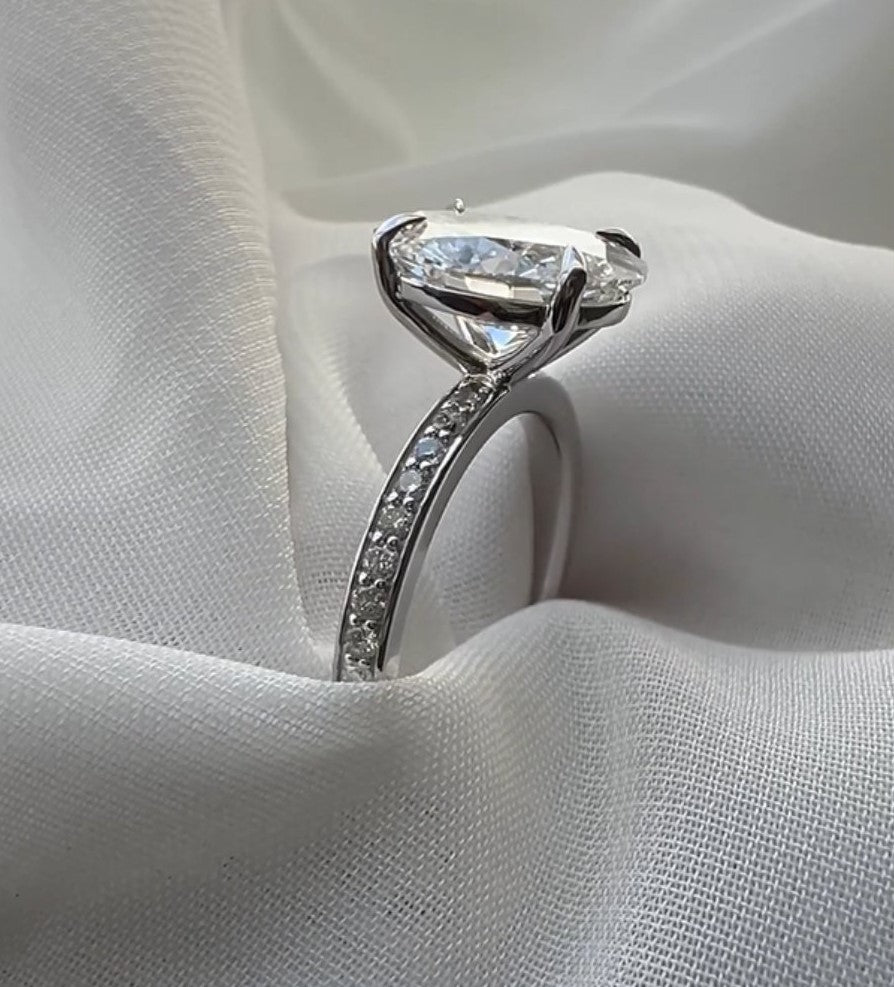 Signature Juliette 3.5ct Oval Cut Channel Set Pave Ring image 2