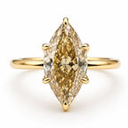Lia 3ct Champagne Moissanite Marquise Cut Tulip Setting Ring - M & F Series image 0