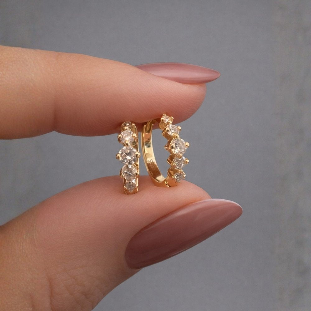 Polly 0.22CTW Lab Grown Diamond Huggie Earrings image 2