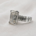 Signature Melody 11CTW Emerald Cut Moissanite Engagement Ring image 3