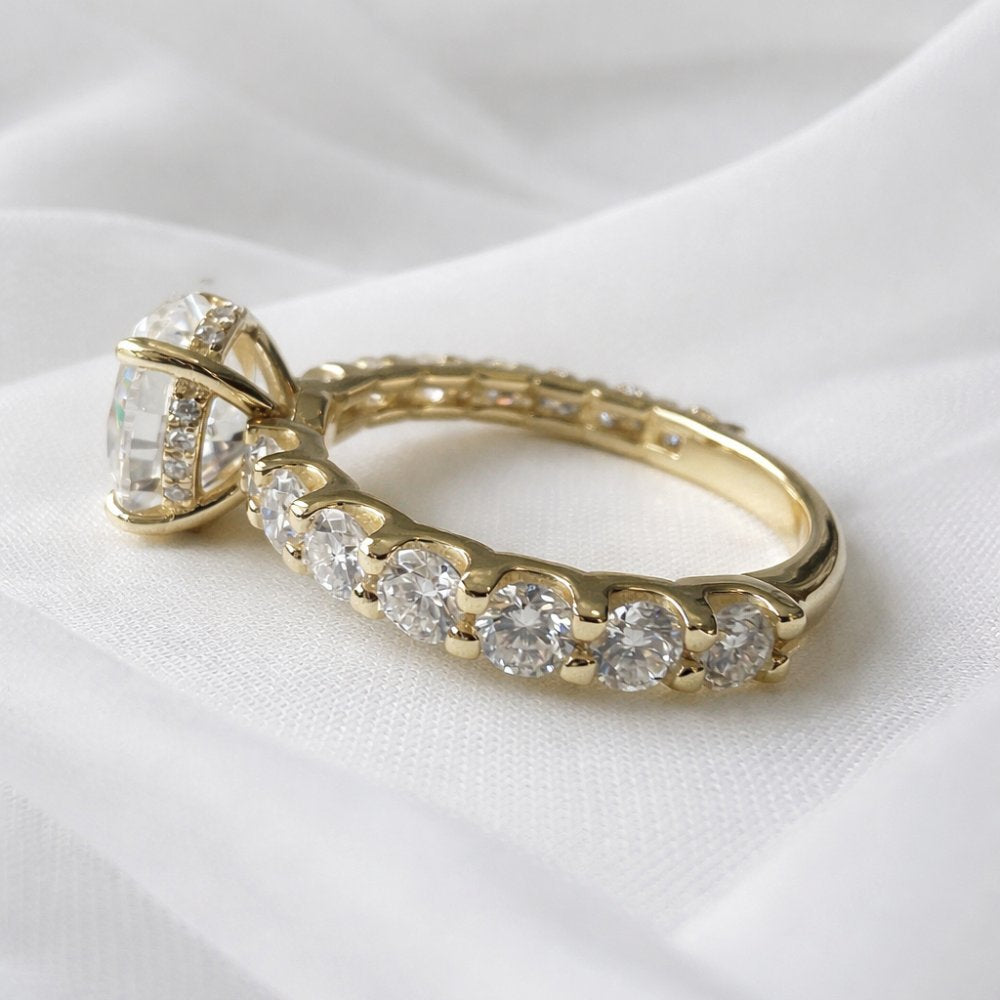 Signature Sophie 4.4CTW Oval Cut Hidden Halo Engagement Ring image 3