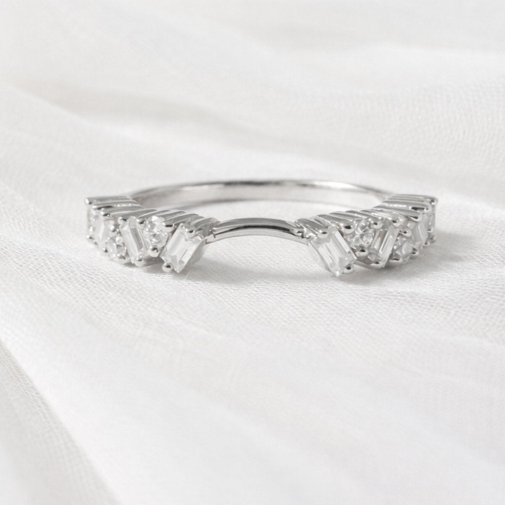 Signature Amina Open Bar Moissanite Mosaic Half Eternity Band image 6