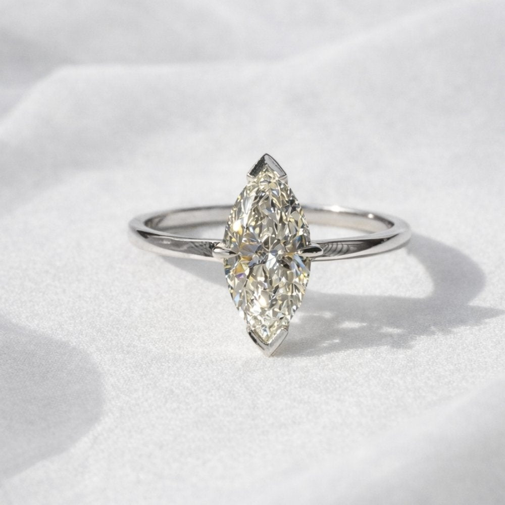 Signature Freya 2ct Moissanite Marquise Half Bezel Ring image 9