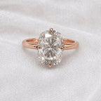 Athena 3ct Elongated Cushion Cut Tulip Setting Ring - M and F Series image 10