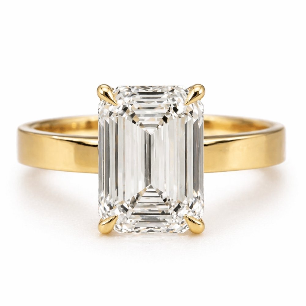 Signature Emma 4ct Emerald Cut Cigar Band Engagement Ring image 0