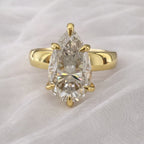 Signature Florie Pear Cut 4mm Dome Band Engagement Ring image 4