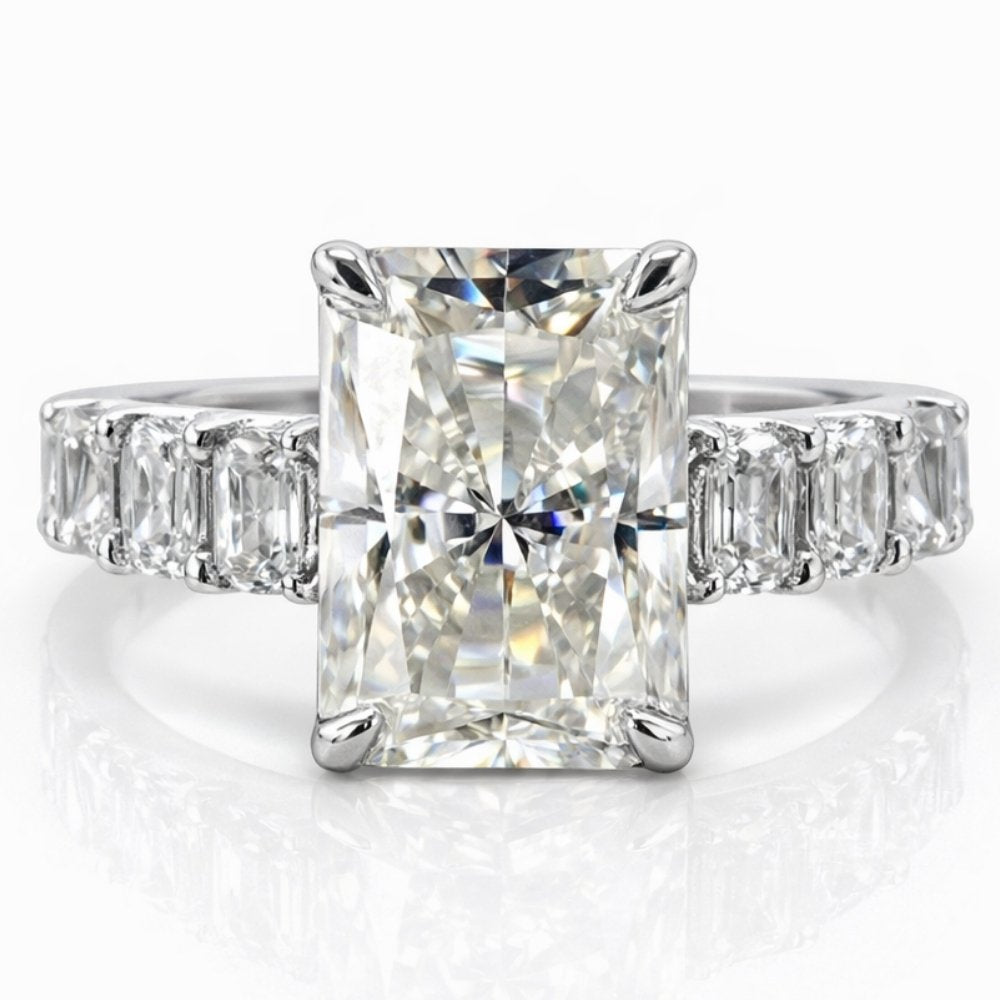 Fay-Maree 7.6CTW Radiant Cut Moissanite Engagement Ring - M and F Series image 0