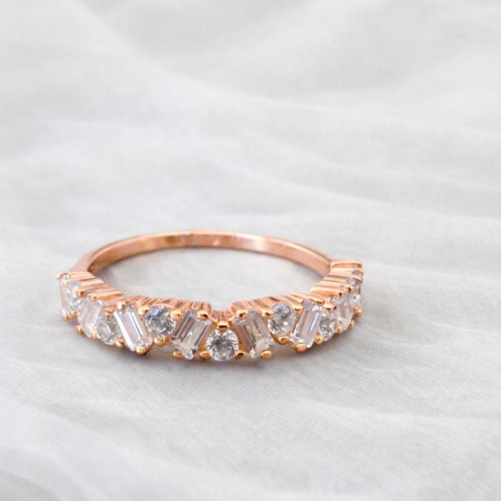 Signature Amina 2.5mm Moissanite Mosaic Half Eternity Band image 6