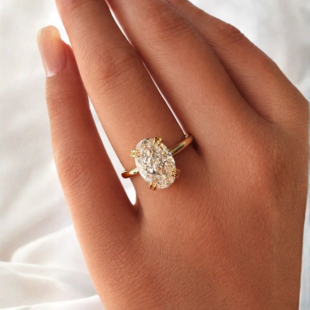 Signature Stevie Oval Cut 2.5ct Hidden Halo Low Set Ring image 1