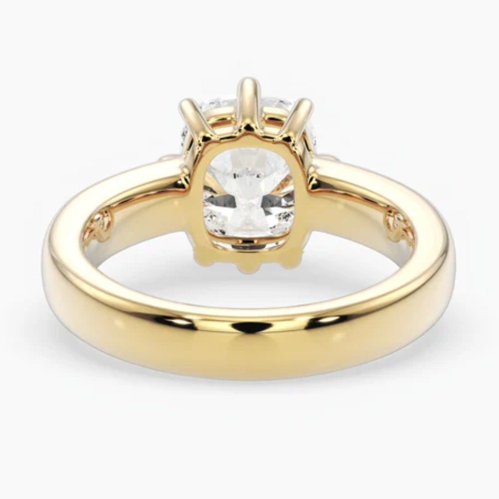 Signature Cressida 3ct Cushion Cut 5mm Wide Band Ring image 2
