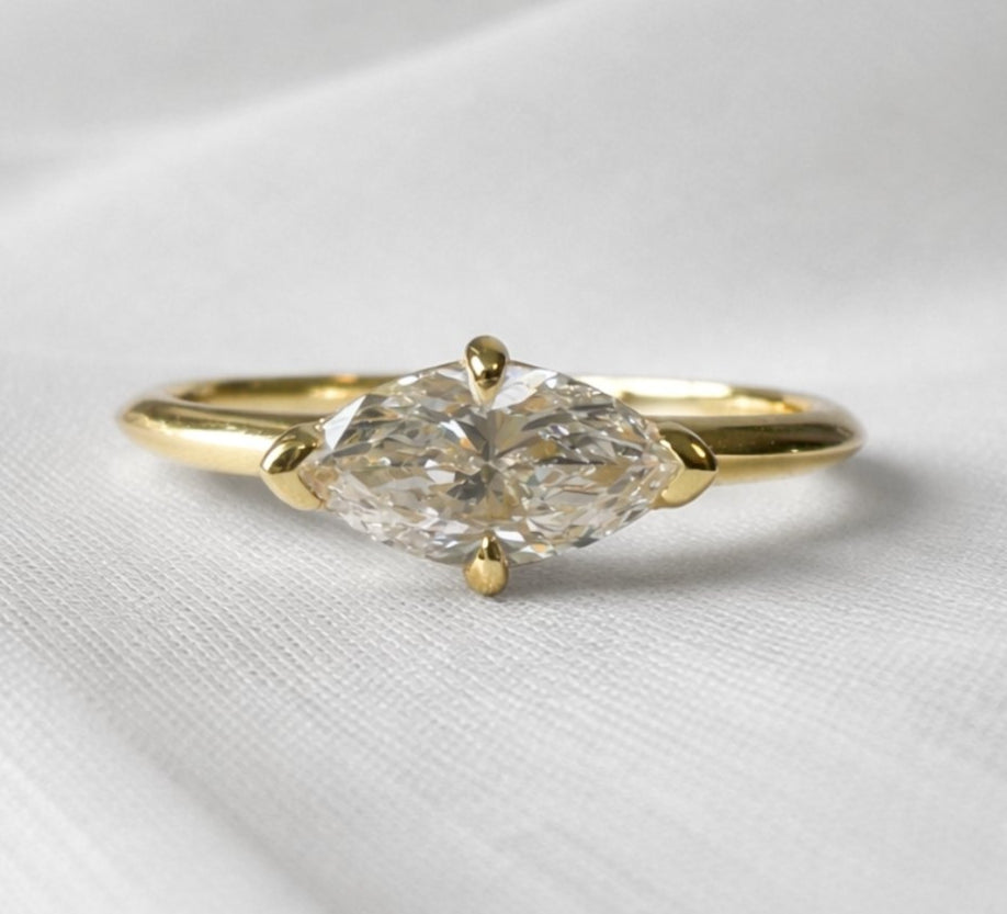 Signature Myla 0.5ct Lab Grown Marquise Diamond East West Ring image 3