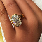 Signature Lola 4ct Elongated Cushion OMC Cut Bezel Set Ring image 1