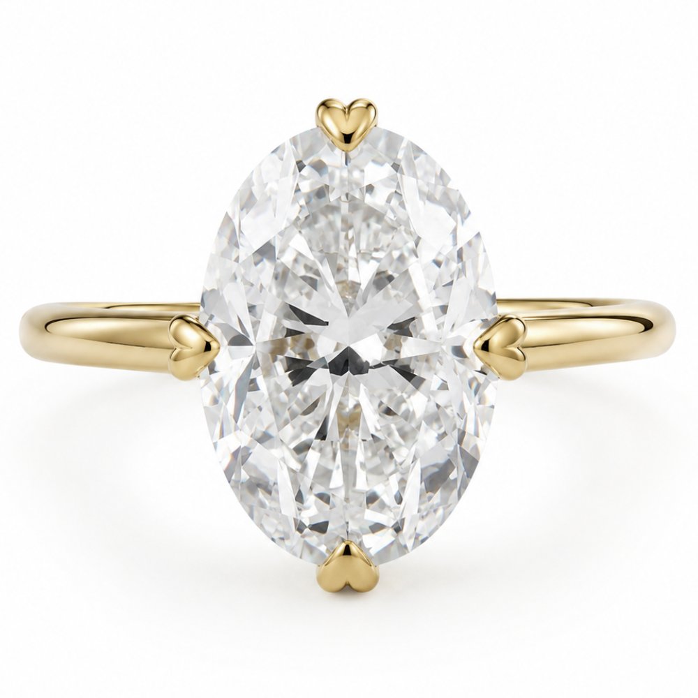 Olivia 4ct Oval Cut Compass Set Solitaire Ring