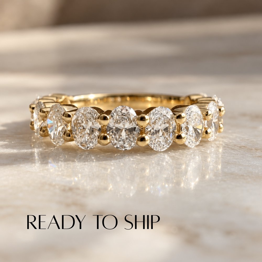 READY TO SHIP - Valentina 2.25CTW Oval 3/4 Eternity Band