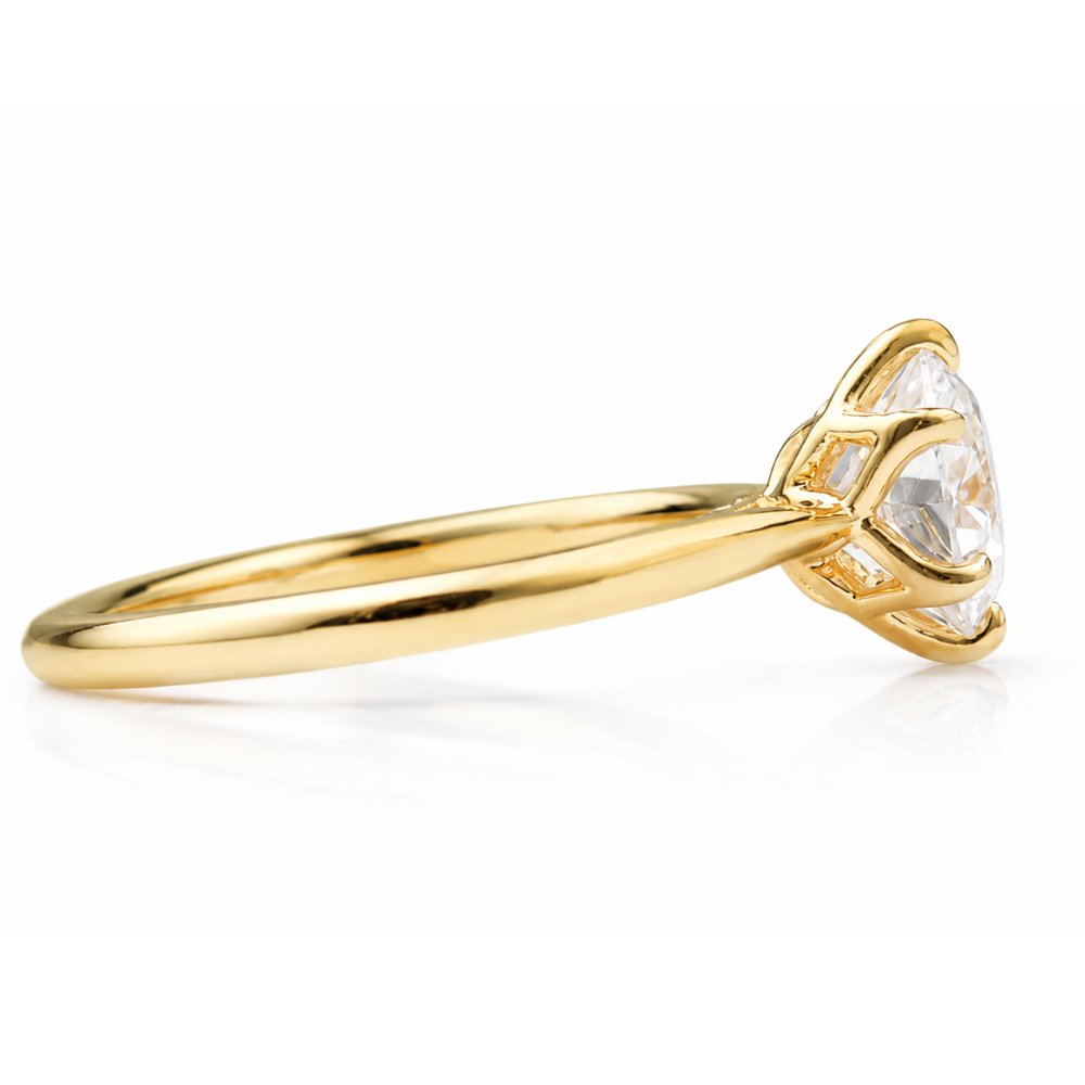 Renata 2.5ct Round Petal Basket Cathedral Ring