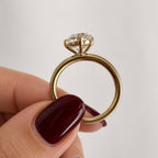 READY TO SHIP - Tanya 3ct Elongated Cushion Tapered Ring