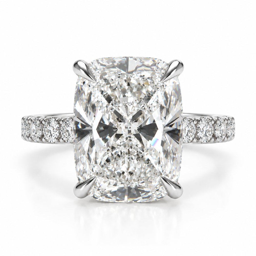 Serena 5ct Elongated Cushion Pave Ring