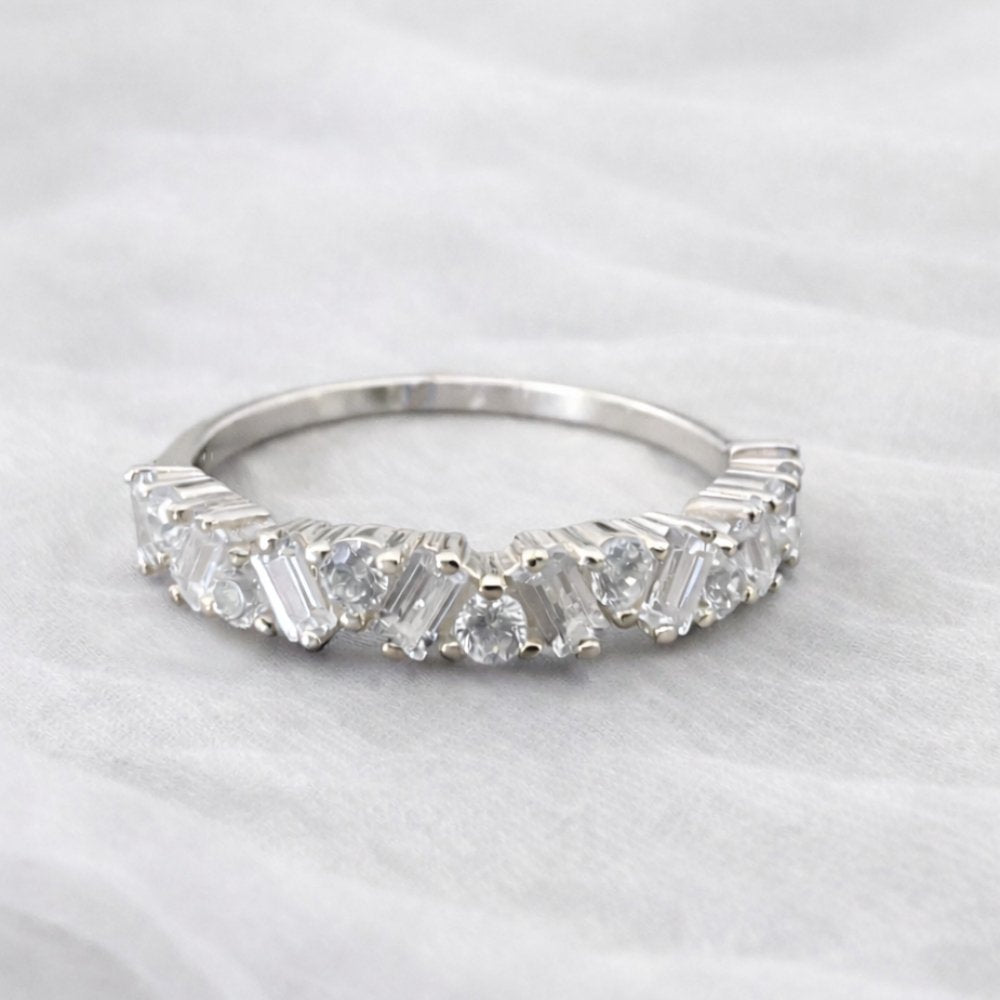 Signature Amina 2.5mm Moissanite Mosaic Half Eternity Band image 7