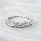 Signature Amina 2.5mm Moissanite Mosaic Half Eternity Band image 7