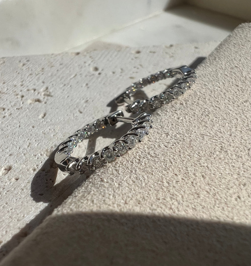 Willow Moissanite Huggie Inside Out Earrings image 2