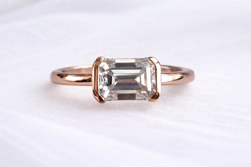 Signature Rio East West Half Bezel Emerald Cut 1.5ct Ring image 4