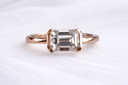 Signature Rio East West Half Bezel Emerald Cut 1.5ct Ring image 4