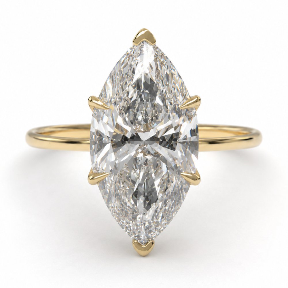 Maeve 3ct Marquise Cut Cathedral Tulip Basket Ring - M&F Series image 0