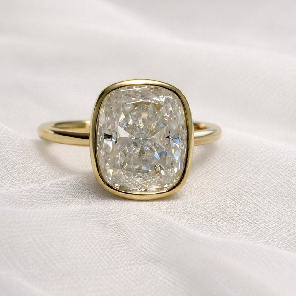 Signature Jasmine 3ct Elongated Cushion Cut Bezel Set Ring image 6