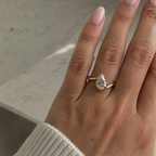Fifi 0.7ct Pear Lab Diamond Tilted Pinky Ring