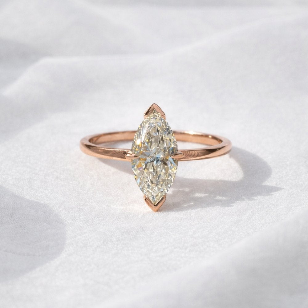 Signature Freya 2ct Moissanite Marquise Half Bezel Ring image 8