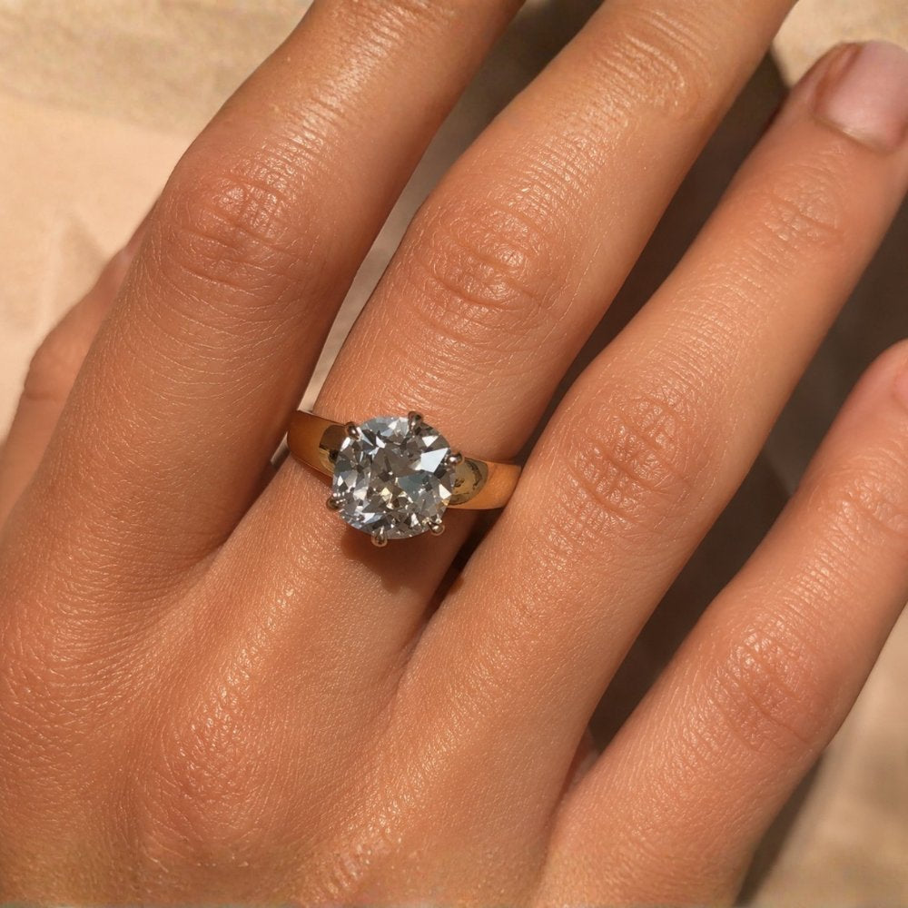 Signature Cressida 3ct Cushion Cut 5mm Wide Band Ring image 1