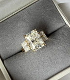 Emilia 6.6CTW Radiant Cut Trilogy Ring - M and F Series image 6