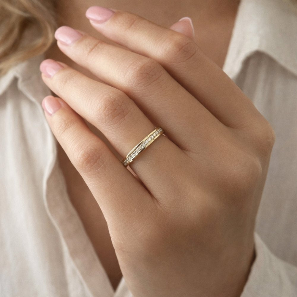 Signature 3mm Channel Set Half Eternity Band image 1