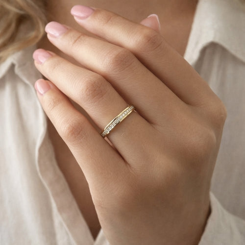 Signature 3mm Channel Set Half Eternity Band image 1