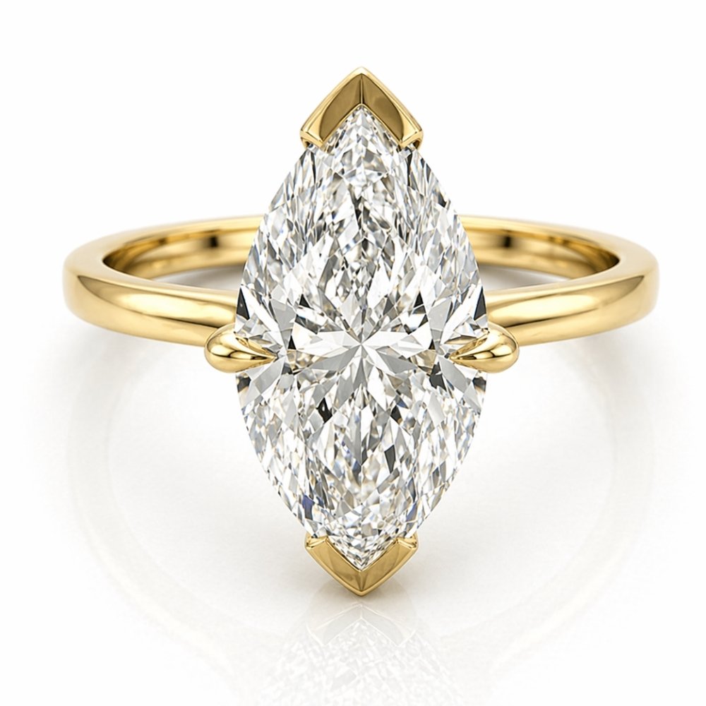 Signature Freya 2ct Moissanite Marquise Half Bezel Ring image 0