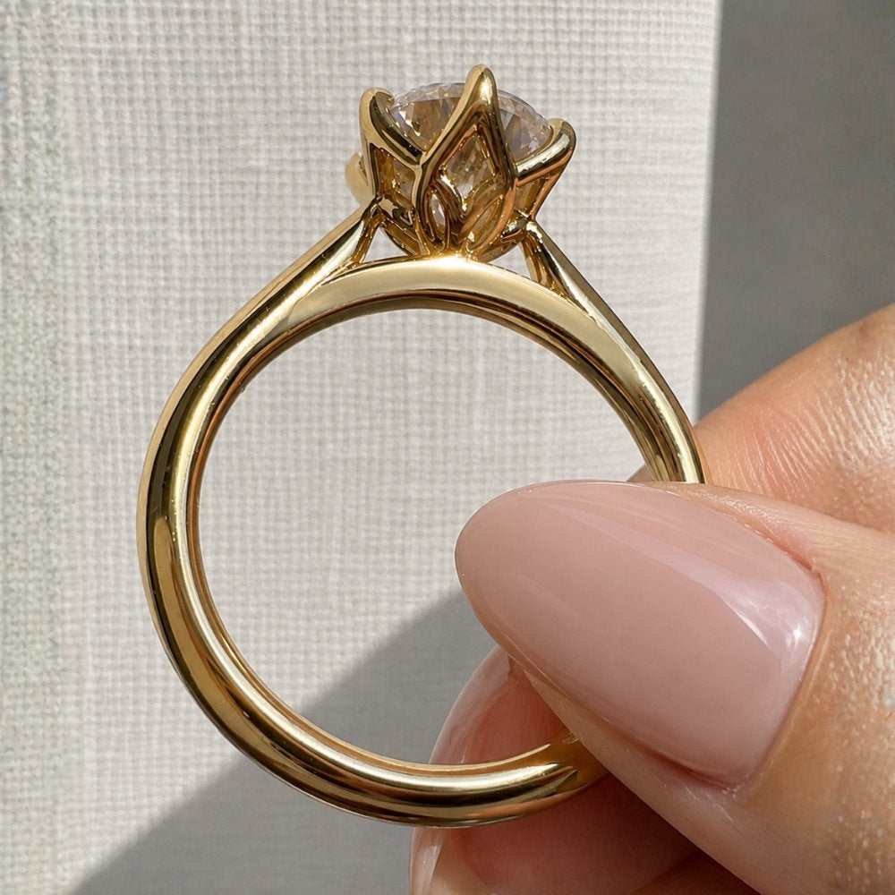 Renata 2.5ct Round Petal Basket Cathedral Ring