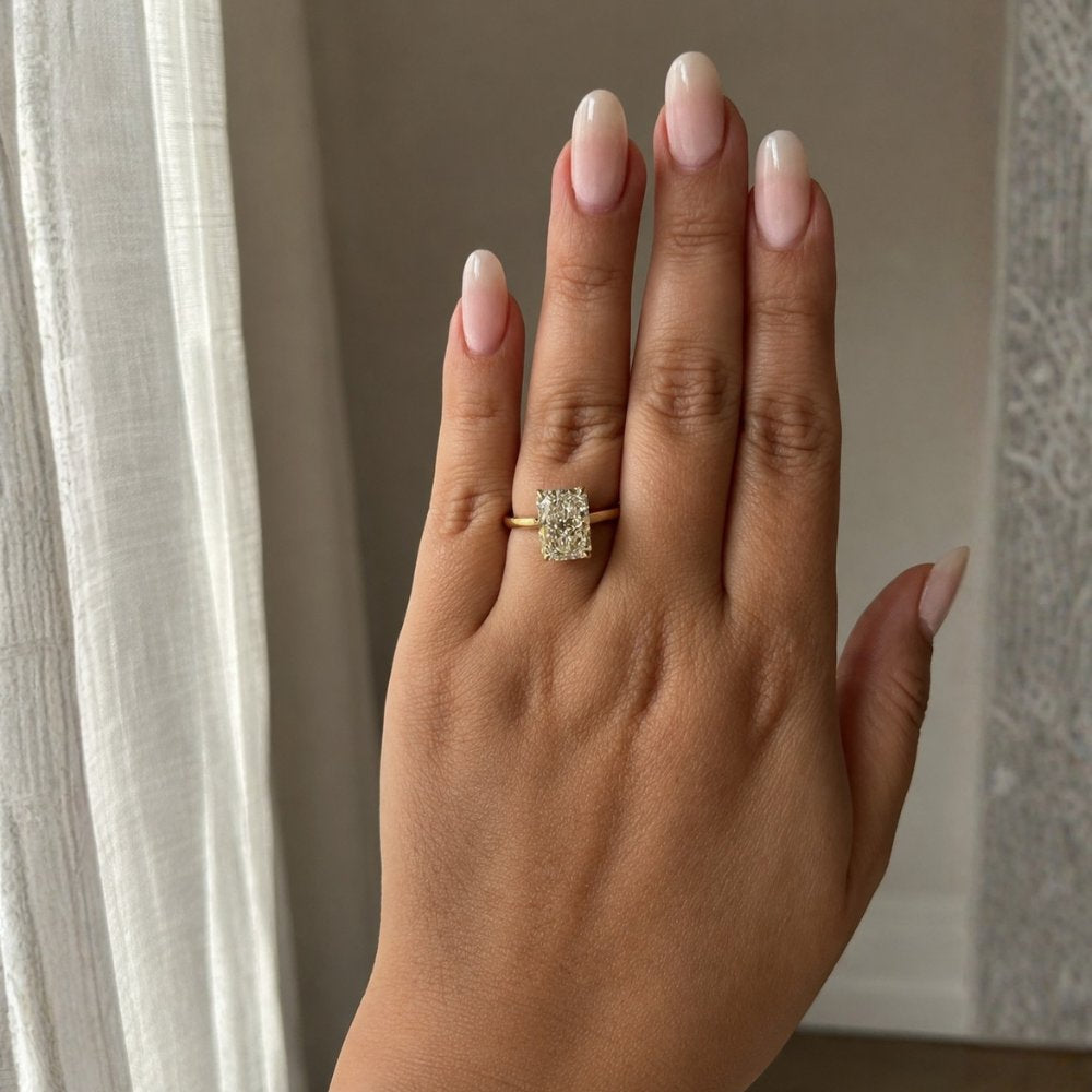 Riley 4ct Radiant Cathedral Ring