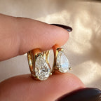 Tina 1CTW Pear Lab Diamond Huggie Earrings