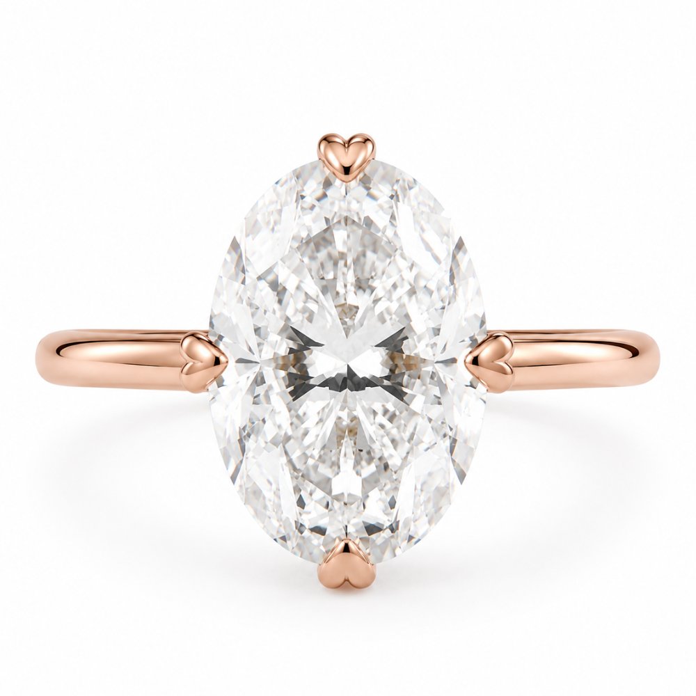 Olivia 4ct Oval Cut Compass Set Solitaire Ring