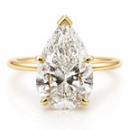 Elsa 3ct Pear Cut Hidden Halo Tulip Setting Ring - M&F Series image 0