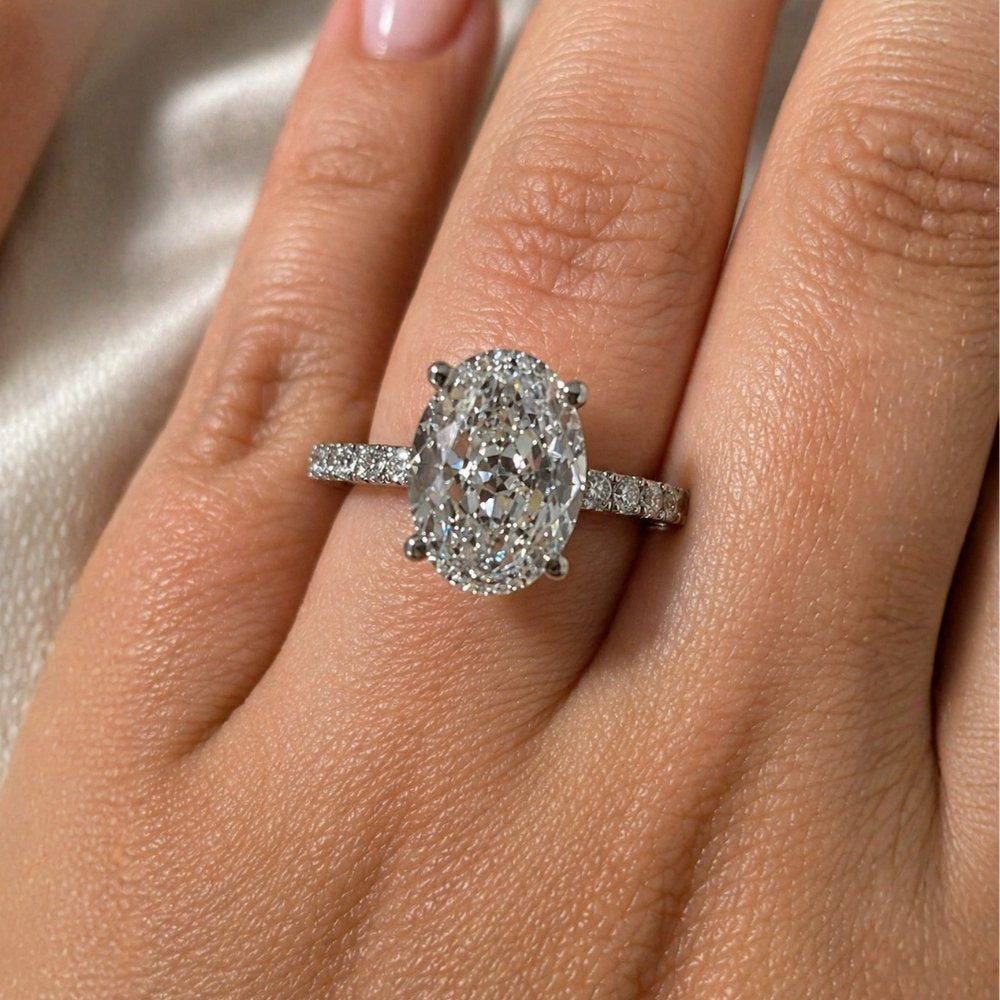 Signature Claire 3.5ct Oval Cut V Prong Pave Ring image 1