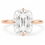 Athena 3ct Elongated Old Mine Cushion Cut Tulip Setting Ring - M and F Series image 10