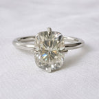 Lizzi 3ct Elongated Cushion Compass Prong Engagement Ring - M and F Series image 8