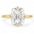 Athena 3ct Elongated Old Mine Cushion Cut Tulip Setting Ring - M and F Series image 0