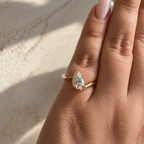 Fifi 0.7ct Pear Lab Diamond Tilted Pinky Ring