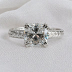 Deborah 2ct Cushion Cut Textured Ring - M and F Series image 7