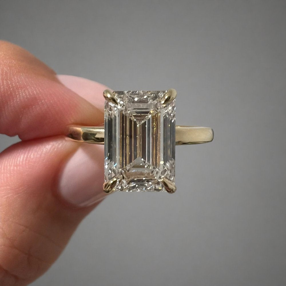 Signature Emilio 3-3.5ct Emerald Cut Solitaire Ring image 3